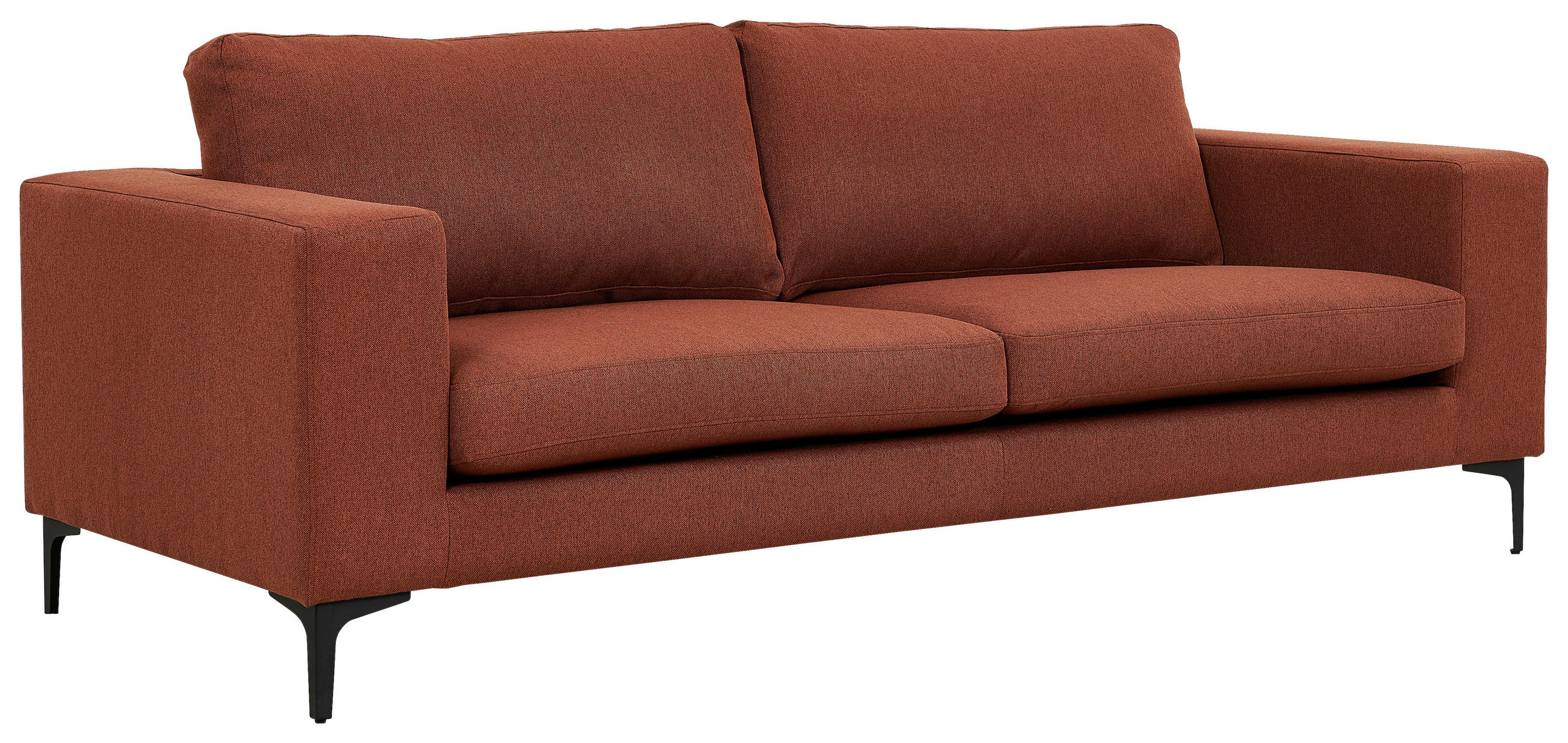 2-SITZER-SOFA Schwarz, Rostfarben  - Rostfarben/Schwarz, Design, Kunststoff/Textil (215/84/88cm) - Livetastic