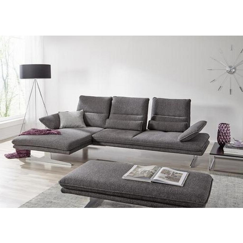Thumbnail - Chilliano Ecksofa, Anthrazit, Textil, 4-5-Sitzer, Ottomane links, L-Form, 291x164 cm, Goldenes M, Emas, DIN EN ISO 9001,...