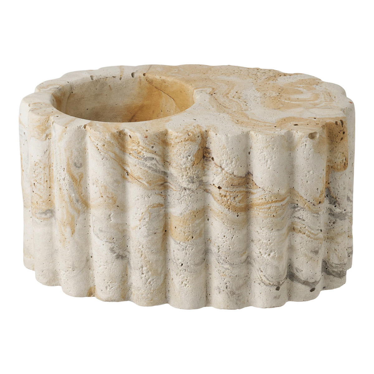 VÄRMELJUSHÅLLARE  - beige, Basics, sten (6,5/10,5/5,5cm)