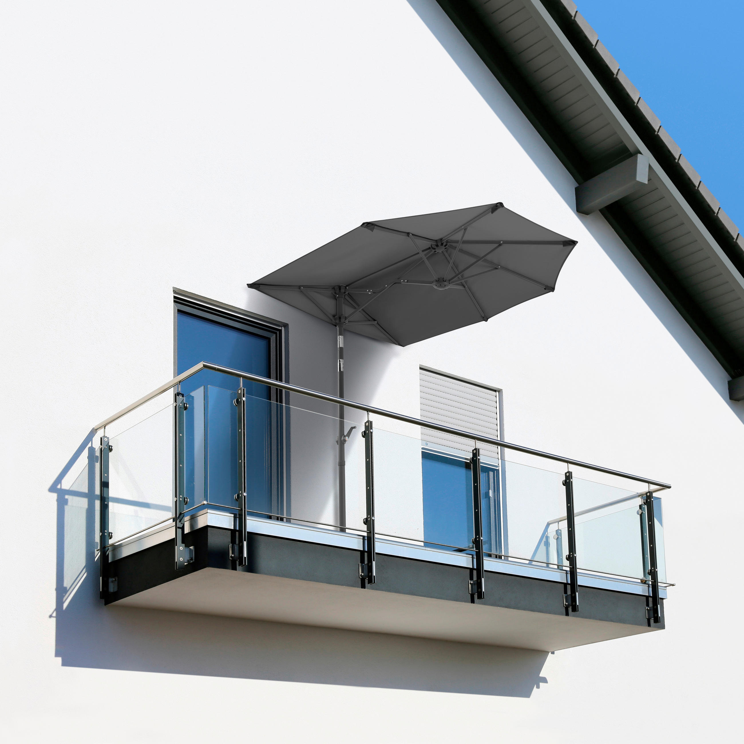 AMPELSCHIRM 150 cm Anthrazit  - Anthrazit, Basics, Textil/Metall (150/228/150cm) - Schneider
