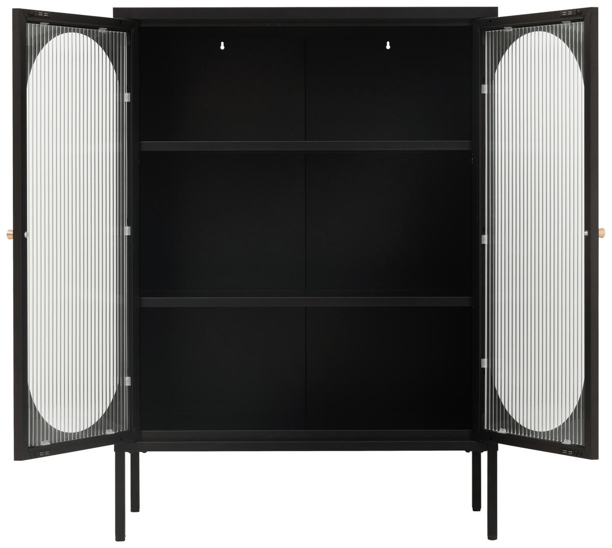 VITRINE  in Schwarz  - Transparent/Goldfarben, Design, Glas/Metall (80/110/40cm) - MID.YOU