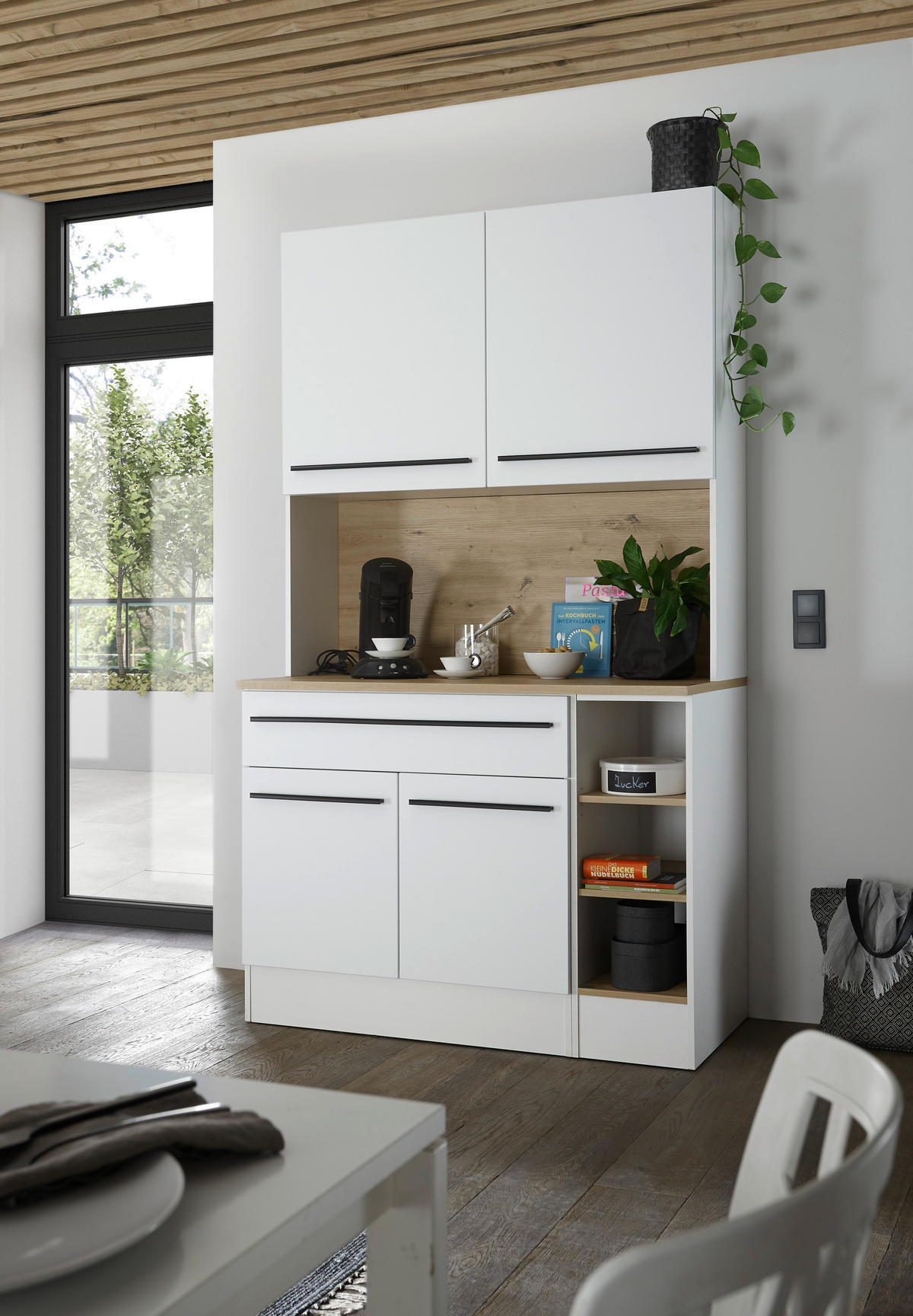 BUFFET 120/211/58 cm  in Weiß, Eiche Artisan  - Weiß/Eiche Artisan, Basics, Holzwerkstoff/Kunststoff (120/211/58cm) - MID.YOU