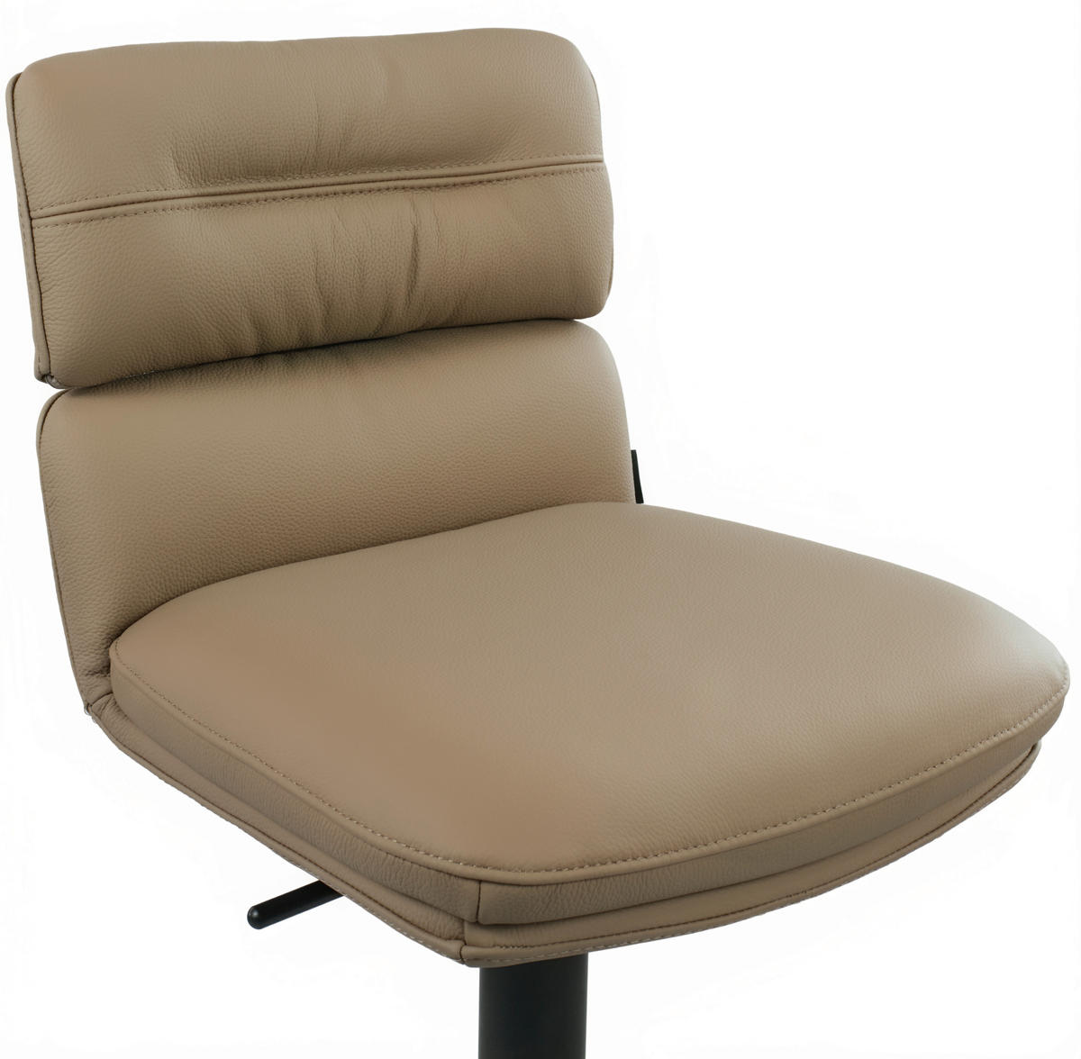 BARHOCKER Echtleder Schwarz, Taupe Eisen Lederauswahl, Stoffauswahl, Wippfunktion, Sitzfläche 360° drehbar  - Taupe/Schwarz, Design, Leder/Metall (42/99-117/50cm) - Dieter Knoll