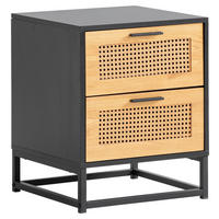 NOČNÝ STOLÍK, čierna, 45/56/45 cm - hnedá/čierna, Konventionell, kov/kompozitné drevo (45/56/45cm) - Livetastic