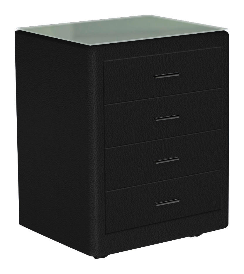 NACHTSCHRANK 50/64/41,5 cm  - Schwarz, KONVENTIONELL, Leder/Kunststoff (50/64/41,5cm) - Esposa