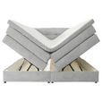 BOXSPRINGBETT 180/200 cm  in Hellgrau  - Hellgrau/Schwarz, KONVENTIONELL, Kunststoff/Textil (180/200cm) - Carryhome