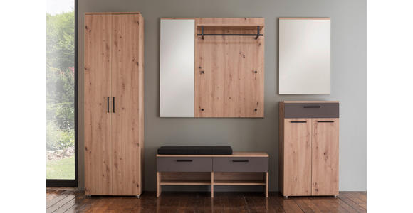 GARDEROBE 7-teilig  in 260/200/38 cm  - Eichefarben/Braun, KONVENTIONELL, Holzwerkstoff (260/200/38cm) - Moderano