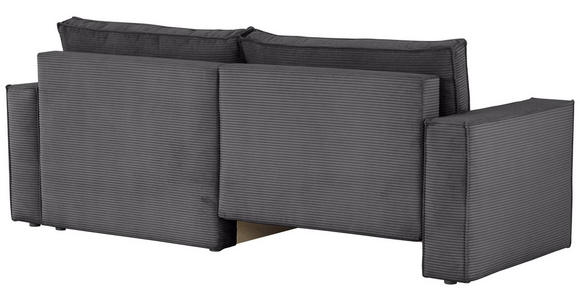 ECKSOFA  in Feincord Dunkelgrau  - Dunkelgrau/Schwarz, KONVENTIONELL, Kunststoff/Textil (242/151cm) - Carryhome