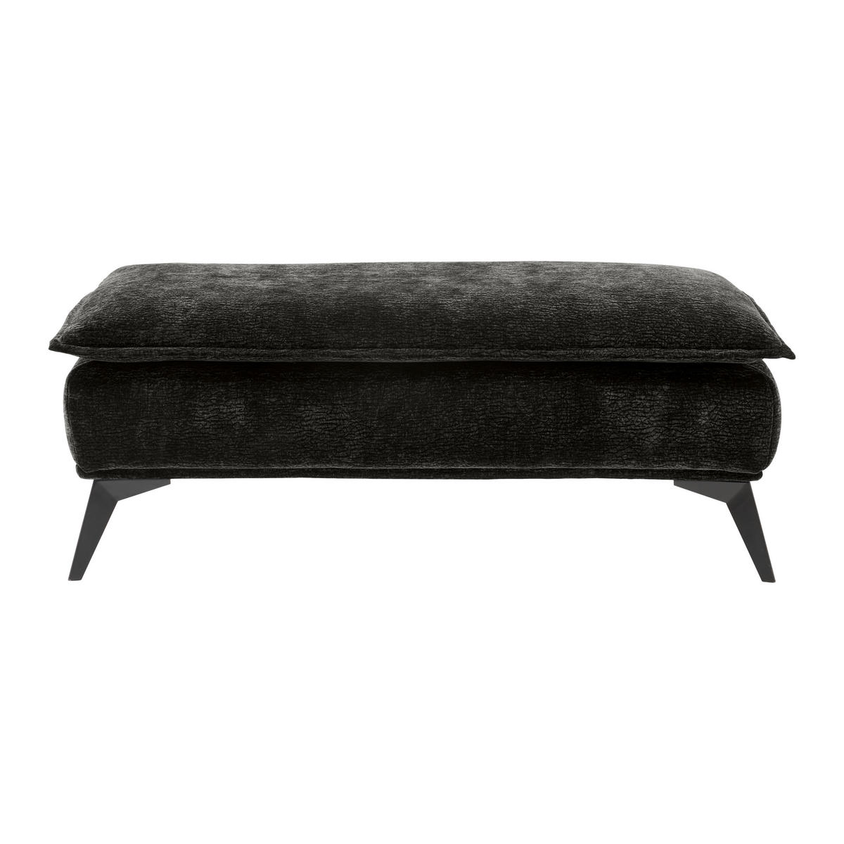 HOCKER Textil Dunkelbraun  - Dunkelbraun/Schwarz, Modern, Textil/Metall (122/47/68cm) - MID.YOU