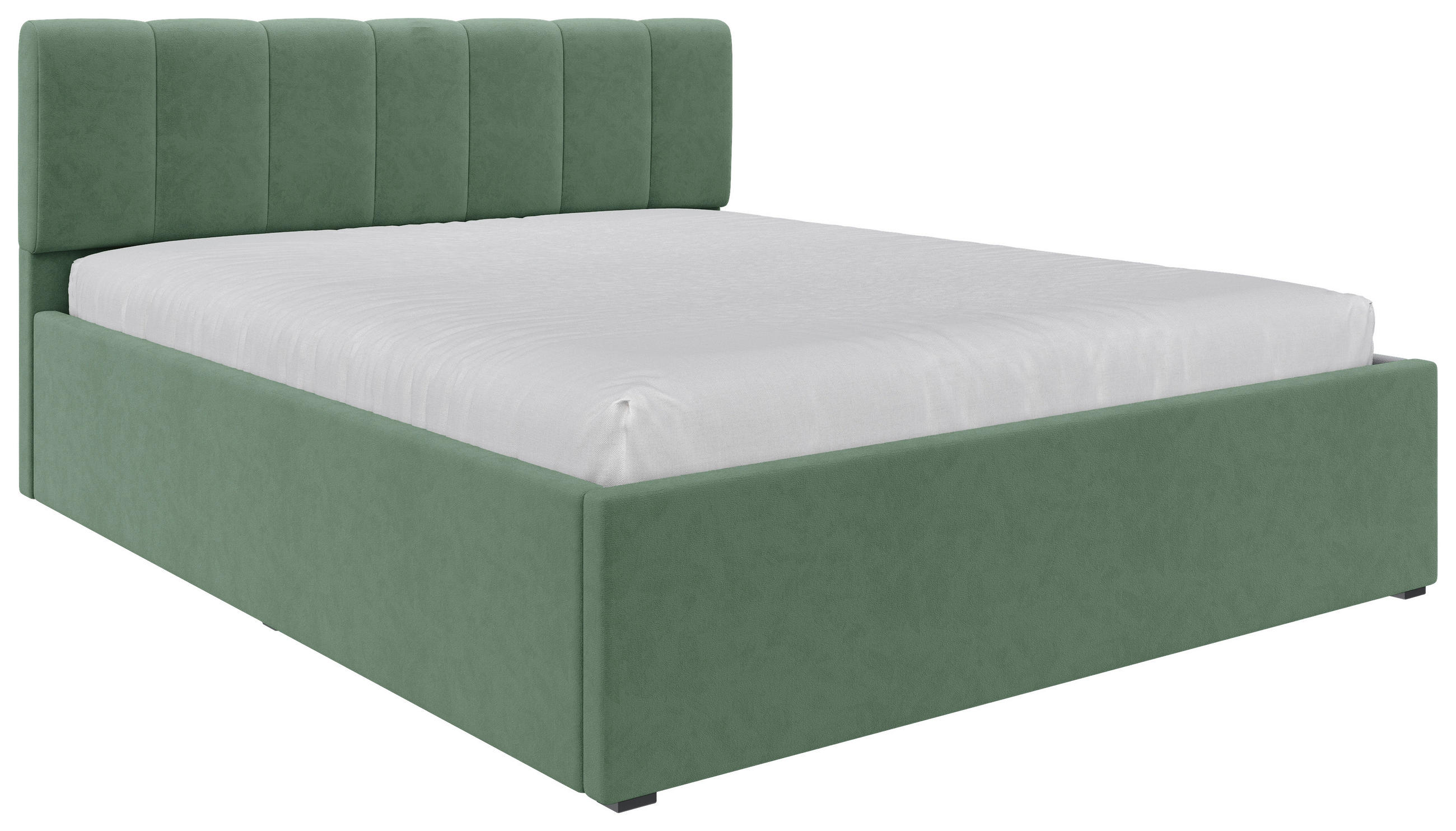 POLSTERBETT Lattenrost, Bettkasten Salbeigrün 160/200 cm  - Salbeigrün/Schwarz, Design, Holz/Kunststoff (160/200cm) - Stylife