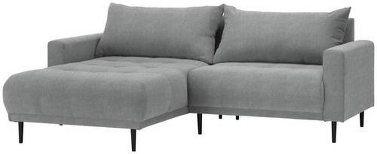 ECKSOFA in Flachgewebe Grau  - Schwarz/Grau, Design, Holz/Textil (215/160cm) - Stylife