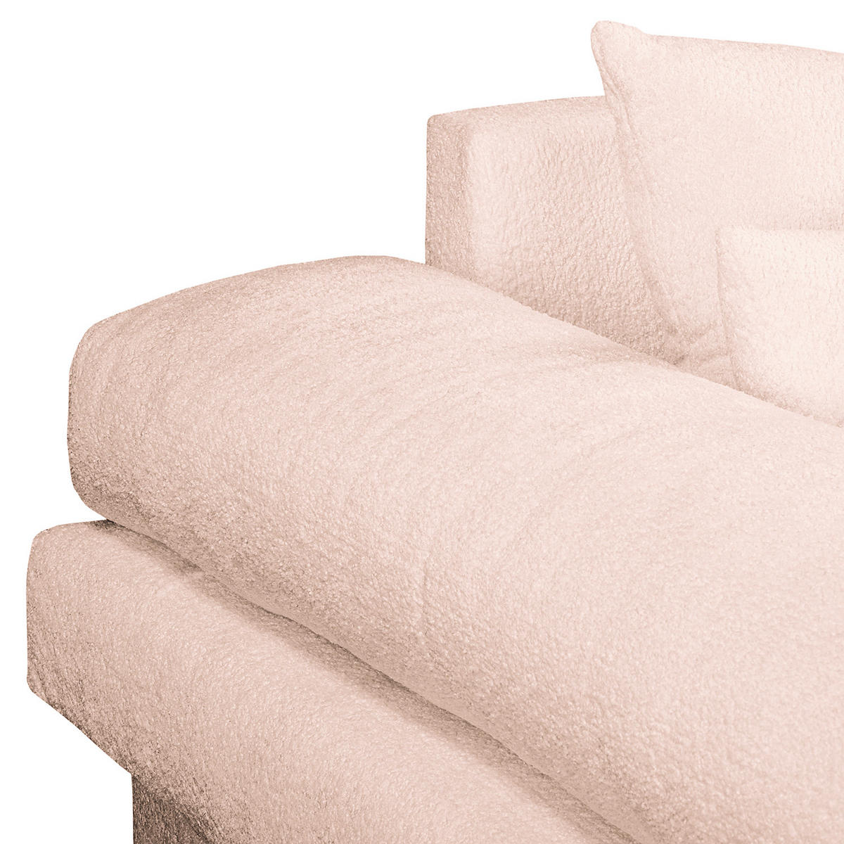 ECKSOFA Naomi in Chenille Rosa Rückenkissen  243/284 cm  - Schwarz/Rosa, Design, Kunststoff/Textil (243/284cm) - P & B