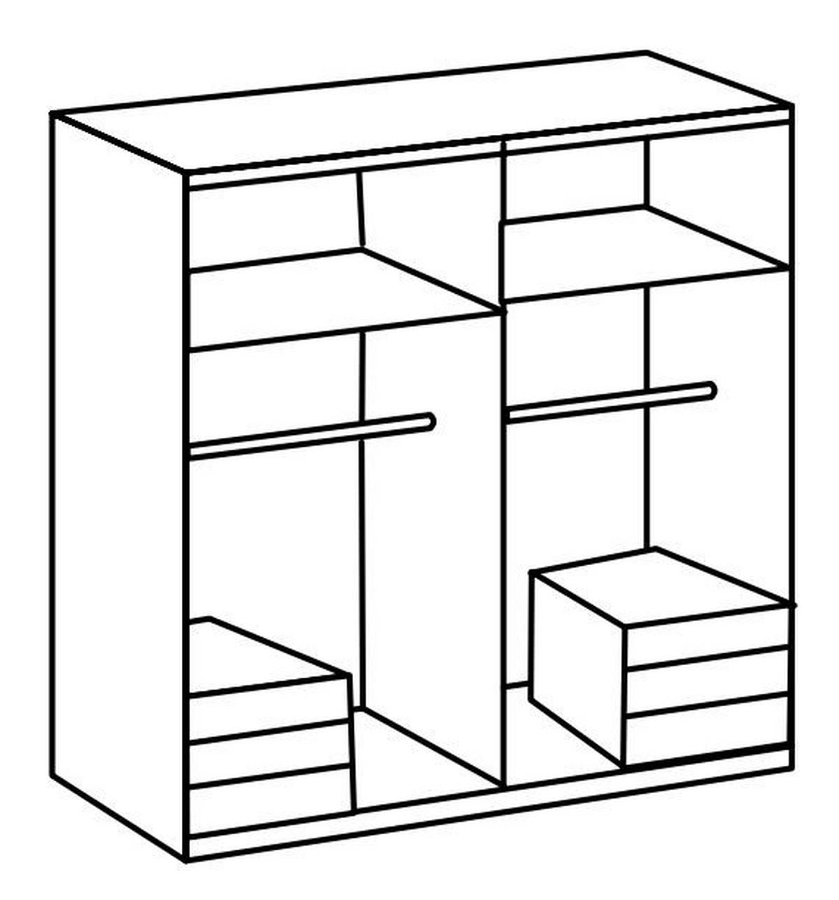DREHTÜRENSCHRANK in Grau, Weiss  - Chromfarben/Weiss, Modern, Glas/Holzwerkstoff (200/216/58cm) - MID.YOU