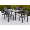 GARTENTISCHGRUPPE beschichtet Aluminium  - Graphitfarben/Grau, KONVENTIONELL, Kunststoff/Textil - Gardenson