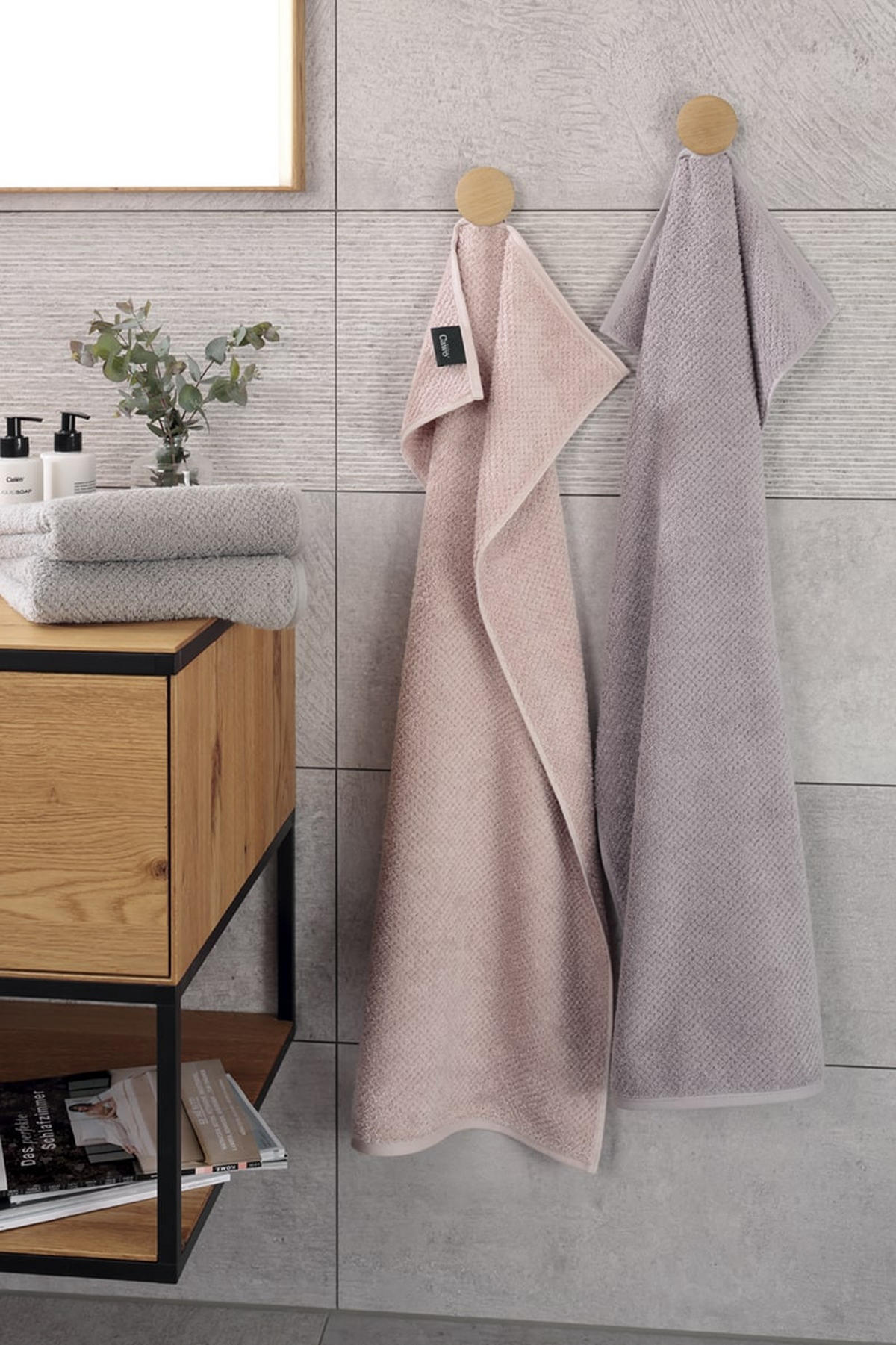 HANDTUCH 50/100 cm Pure Uni Pink  - Pink, Basics, Textil (50/100cm) - Cawoe