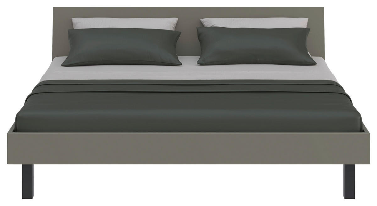 BETT 200/200 cm,  in Grau, Grün  - Schwarz/Grau, Design, Metall (200/200cm) - Xora