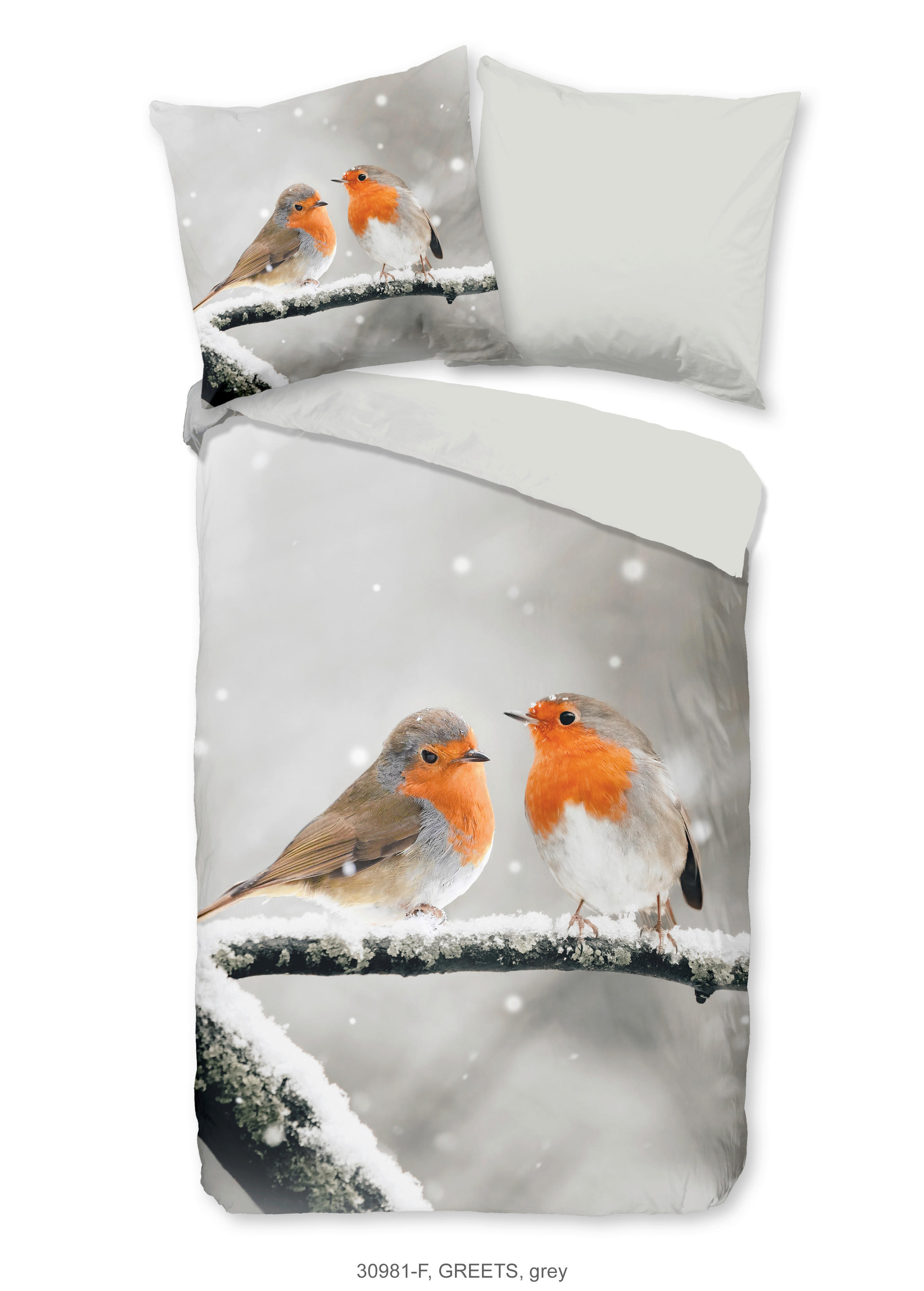 WENDEBETTWÄSCHE Greets Biber 135/200 cm  - Grau, Natur, Textil (135/200cm)