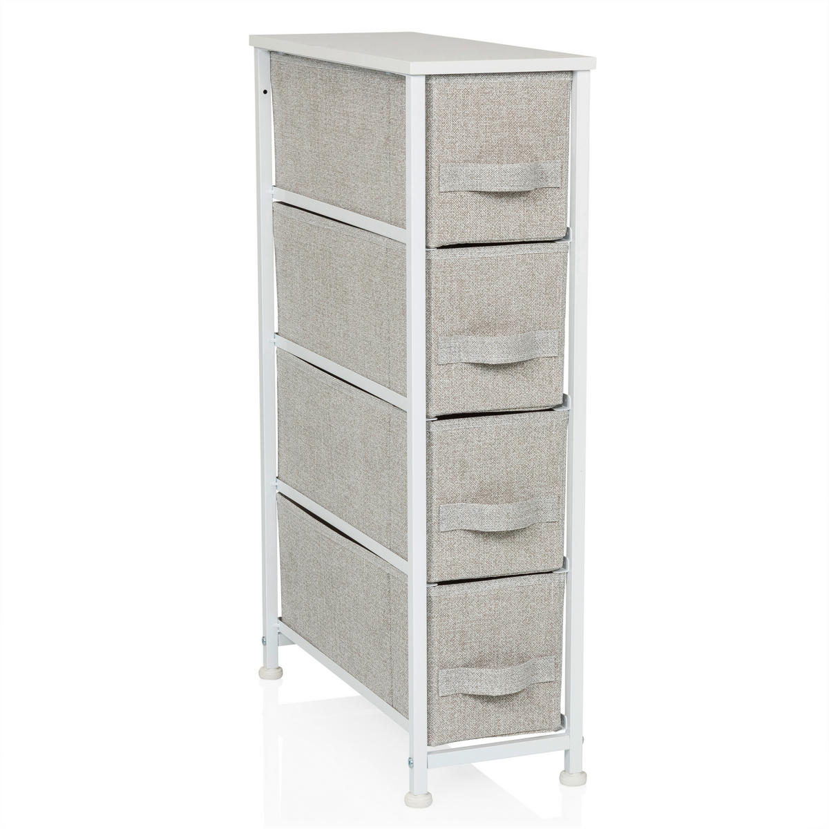 KOMMODE  in 20/76/48 cm  - Weiß/Grau, MODERN, Kunststoff/Textil (20/76/48cm) - MID.YOU