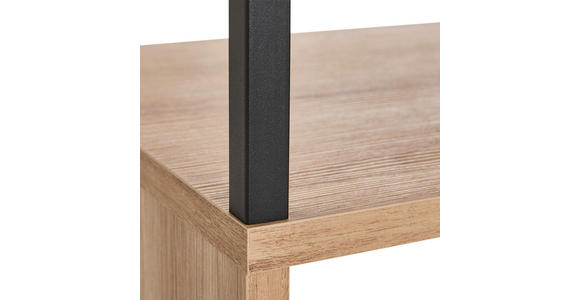 REGAL Schwarz, Eiche Artisan - Schwarz/Eiche Artisan, Basics, Holzwerkstoff/Metall (70/161/30cm) - Xora
