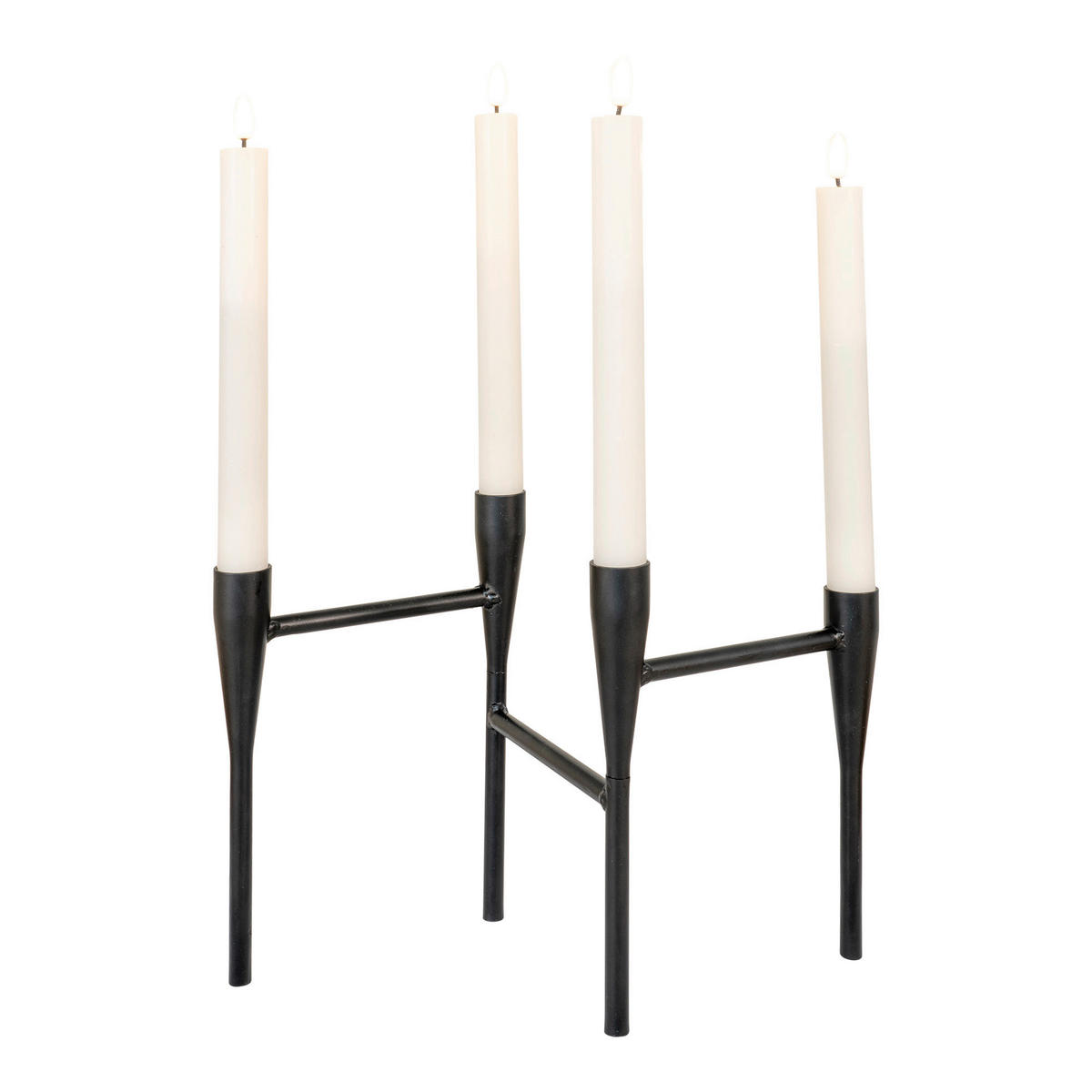 KERZENHALTER - Schwarz, Basics, Metall (28/21/15cm)