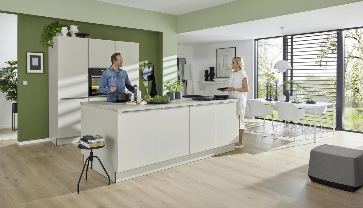 VESTAVNÁ KUCHYŇ - šedá/platinová, Design, kompozitní dřevo - Dieter Knoll