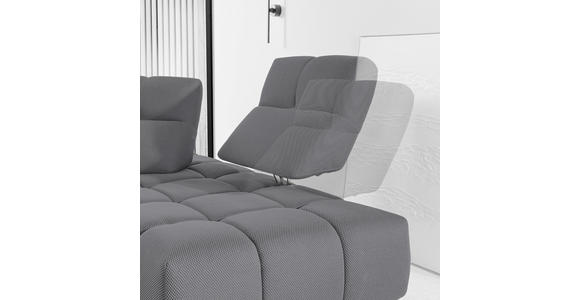 ECKSOFA in Struktur Grau 313/233 cm - Schwarz/Grau, Design, Kunststoff/Textil (313/233cm) - Emilio Belluti