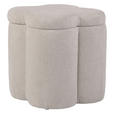HOCKER in Textil Creme  - Creme, Design, Textil (43/46/43cm) - Xora