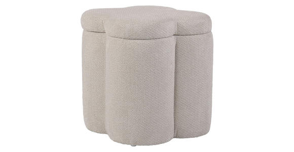HOCKER in Textil Creme  - Creme, Design, Textil (43/46/43cm) - Xora