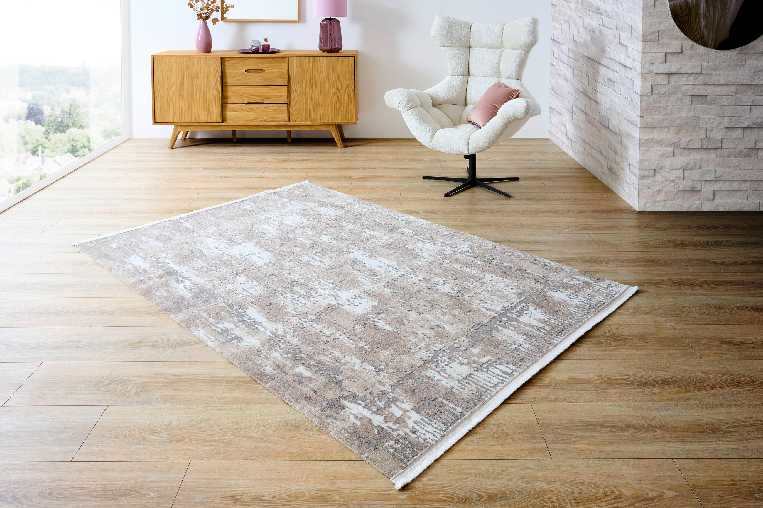 TKANÝ KOBEREC, 160/230 cm, béžová - béžová, Design, textil (160/230cm) - Novel