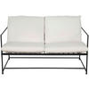 SOFA Samt Weiß  - Schwarz/Weiß, MODERN, Textil/Metall (129/75/87cm) - P & B