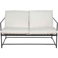 SOFA Samt Weiß  - Schwarz/Weiß, MODERN, Textil/Metall (129/75/87cm) - P & B