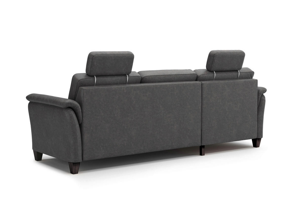 ECKSOFA PALMERA V Anthrazit Mikrofaser  - Wengefarben/Anthrazit, KONVENTIONELL, Holz/Textil (163/244cm) - Sit & More