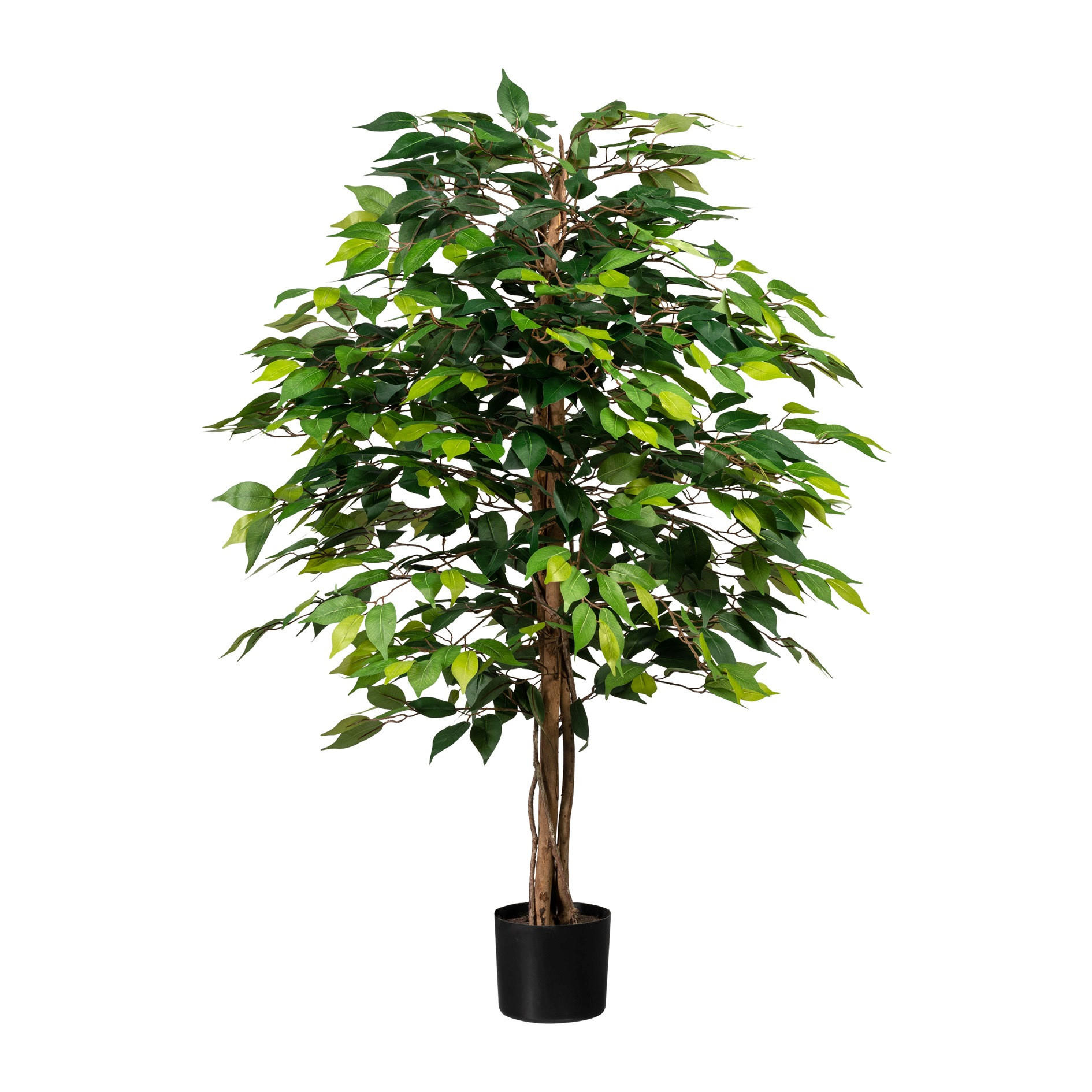 KUNSTPFLANZE Ficus Benjamina 120 cm  - Schwarz/Braun, Design, Naturmaterialien/Kunststoff (120cm) - P & B