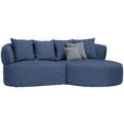 ECKSOFA in Flachgewebe Dunkelblau  235/166 cm  - Dunkelgrau/Schwarz, MODERN, Kunststoff/Textil (235/166cm) - Hom`in