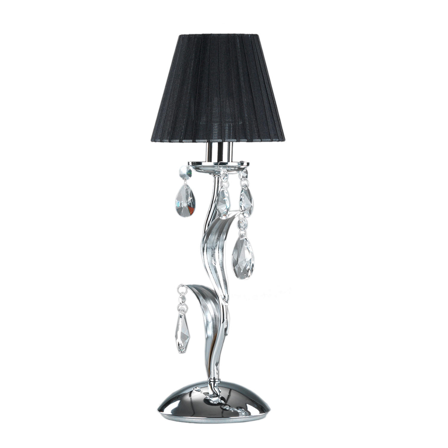 TISCHLEUCHTE 16/45 cm   - Chromfarben/Schwarz, KONVENTIONELL, Textil/Metall (16/45cm)