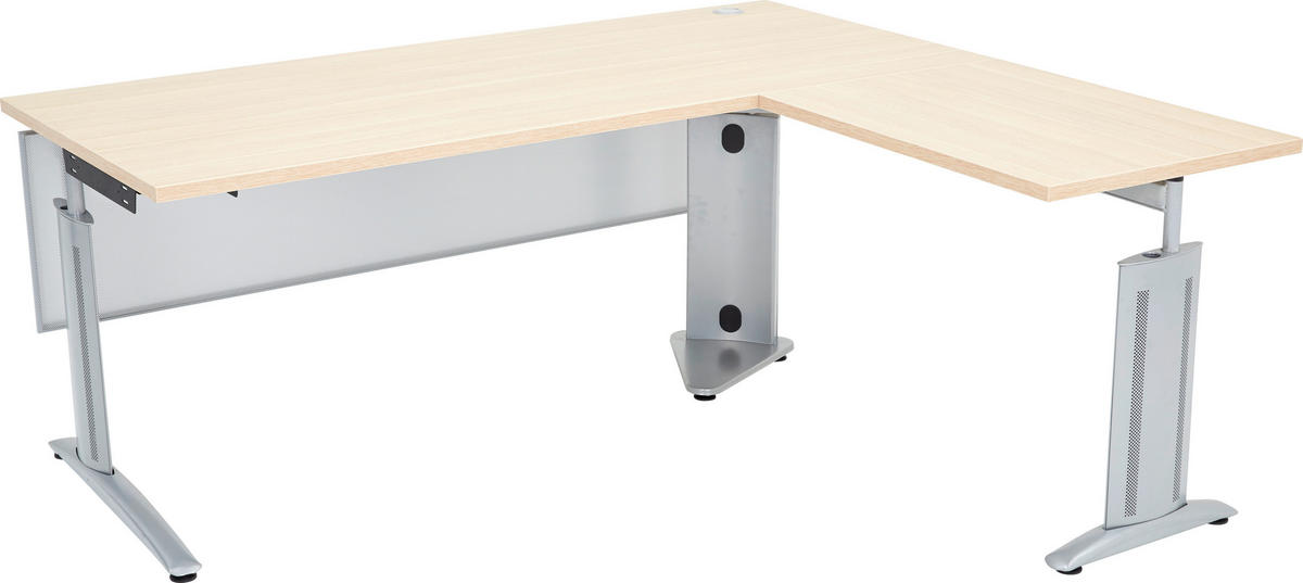 ECKSCHREIBTISCH 180/160/68-82 cm  in Eichefarben  - Eichefarben, Design, Holzwerkstoff/Metall (180/160/68-82cm) - Moderano