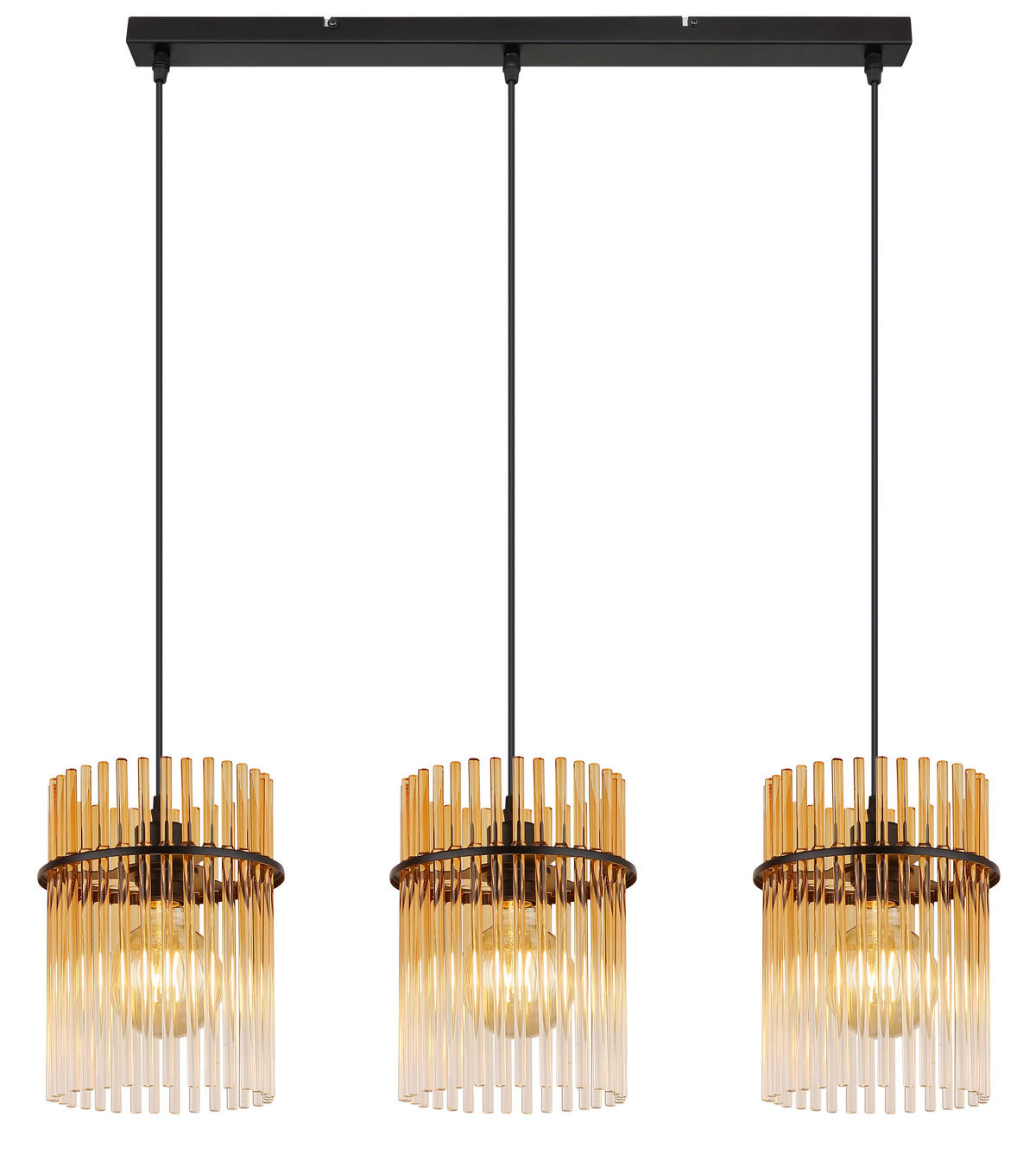 HÄNGELEUCHTE GORLEY 80/20/140 cm   - Klar/Bernsteinfarben, Basics, Glas/Kunststoff (80/20/140cm) - Globo