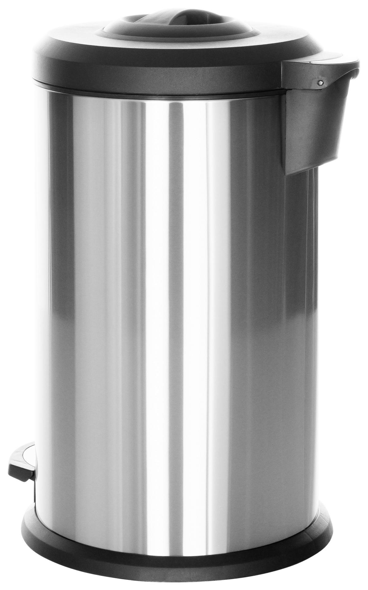 ABFALLSAMMLER 40 l  Metall  - Silberfarben/Schwarz, Basics, Kunststoff/Metall (38/62-96/38cm) - MID.YOU