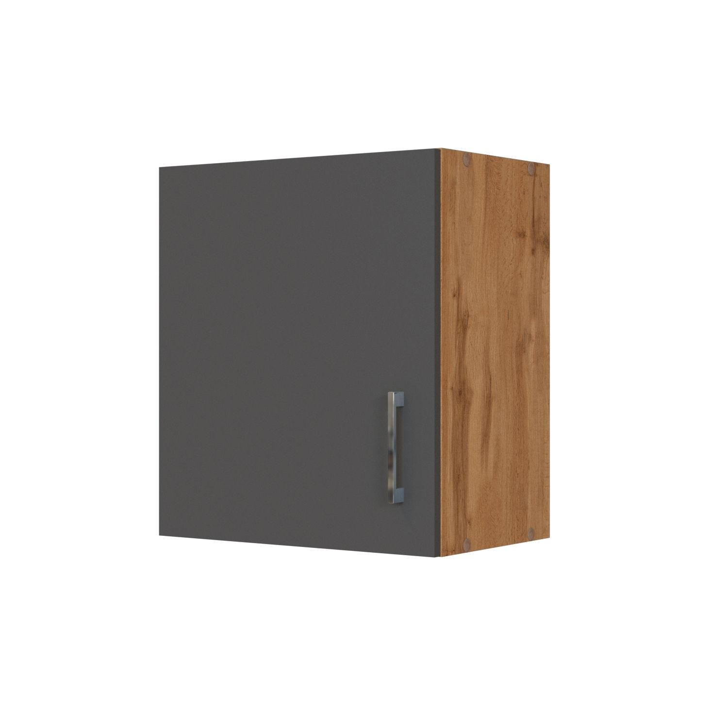 KÜCHENOBERSCHRANK 50/57/34 cm  in Anthrazit, Eiche Wotan  - Chromfarben/Anthrazit, MODERN, Holzwerkstoff/Metall (50/57/34cm) - Held