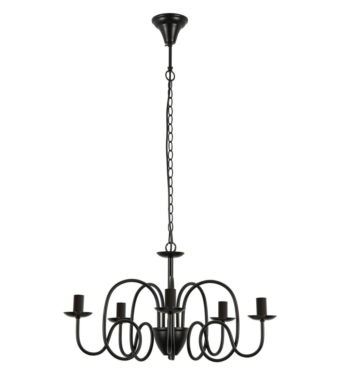 LESTENEC        60/120 cm     5x max 40W W E14 - črna, Basics, kovina (60/120cm) - Marama