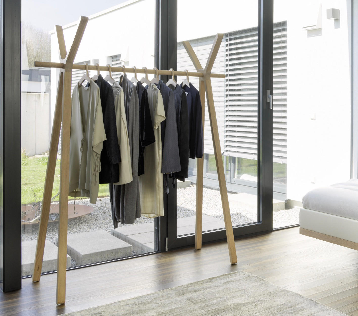 KLEIDERSTÄNDER in Eiche Bianco 130/173,2/58 cm   - Eiche Bianco, Natur, Holz (130/173,2/58cm) - Team 7