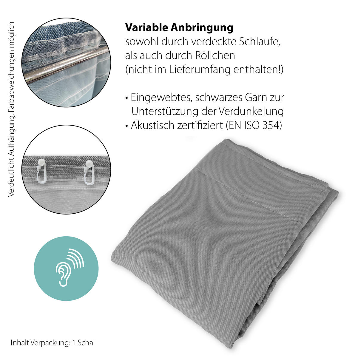 WÄRMESCHUTZVORHANG MILTON Verdunkelung 140/245 cm   - Grau, Basics, Textil (140/245cm)