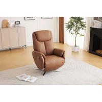 MASSAGESESSEL Echtleder Lederlook Braun    - Chromfarben/Braun, Design, Leder/Textil (79/110/85cm) - Livetastic