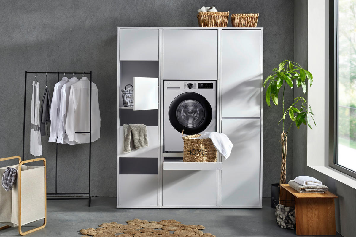 WASCHMASCHINENSCHRANK 67,5/151,8/67,5 cm  in Weiß  - Weiß, Basics, Holzwerkstoff (67,5/151,8/67,5cm) - Xora