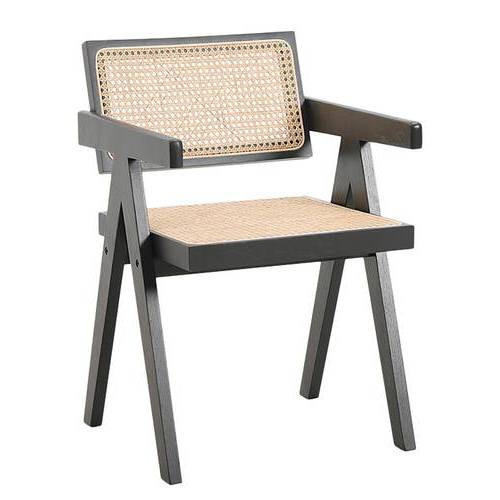 ARMLEHNSTUHL  in  - Schwarz/Naturfarben, LIFESTYLE, Holz (51/78/53cm) - home24
