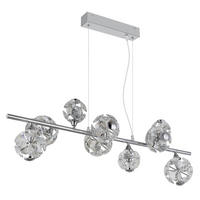 LED-HÄNGELEUCHTE VIRINA 86,6/36/120 cm   - Klar/Chromfarben, KONVENTIONELL, Glas/Metall (86,6/36/120cm) - Globo