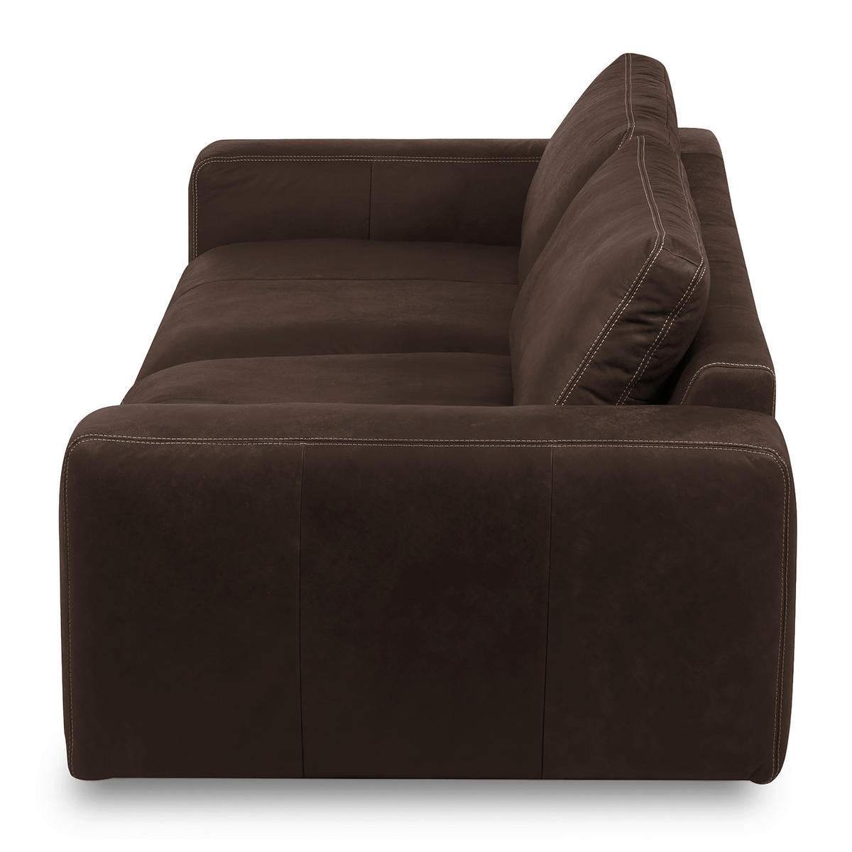 3-SITZER-SOFA  in Echtleder Dunkelbraun   - Dunkelbraun/Beige, Design, Leder/Kunststoff (300/85/123cm) - Livetastic