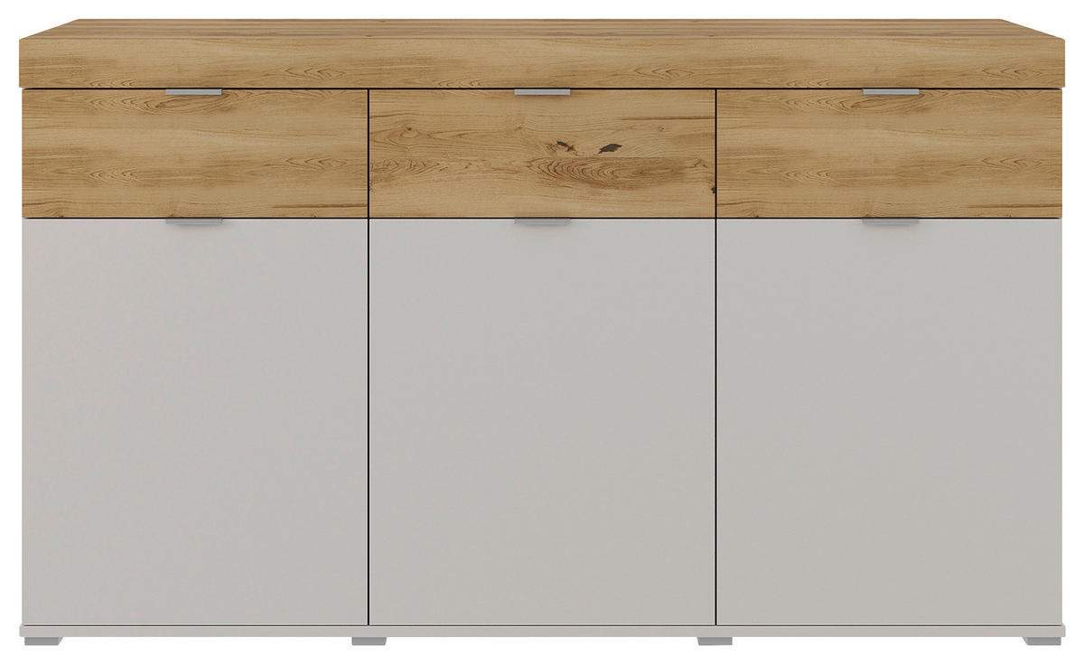 KOMMODE 151,1/88/46,3 cm  in Hellgrau, Eichefarben  - Eichefarben/Hellgrau, Modern, Holz/Holzwerkstoff (151,1/88/46,3cm) - Xora