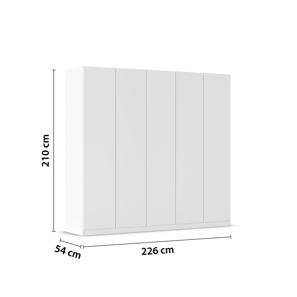 FALTTÜRENSCHRANK in Weiss  - Weiss, Holzwerkstoff (226/210/54cm) - Boxxx