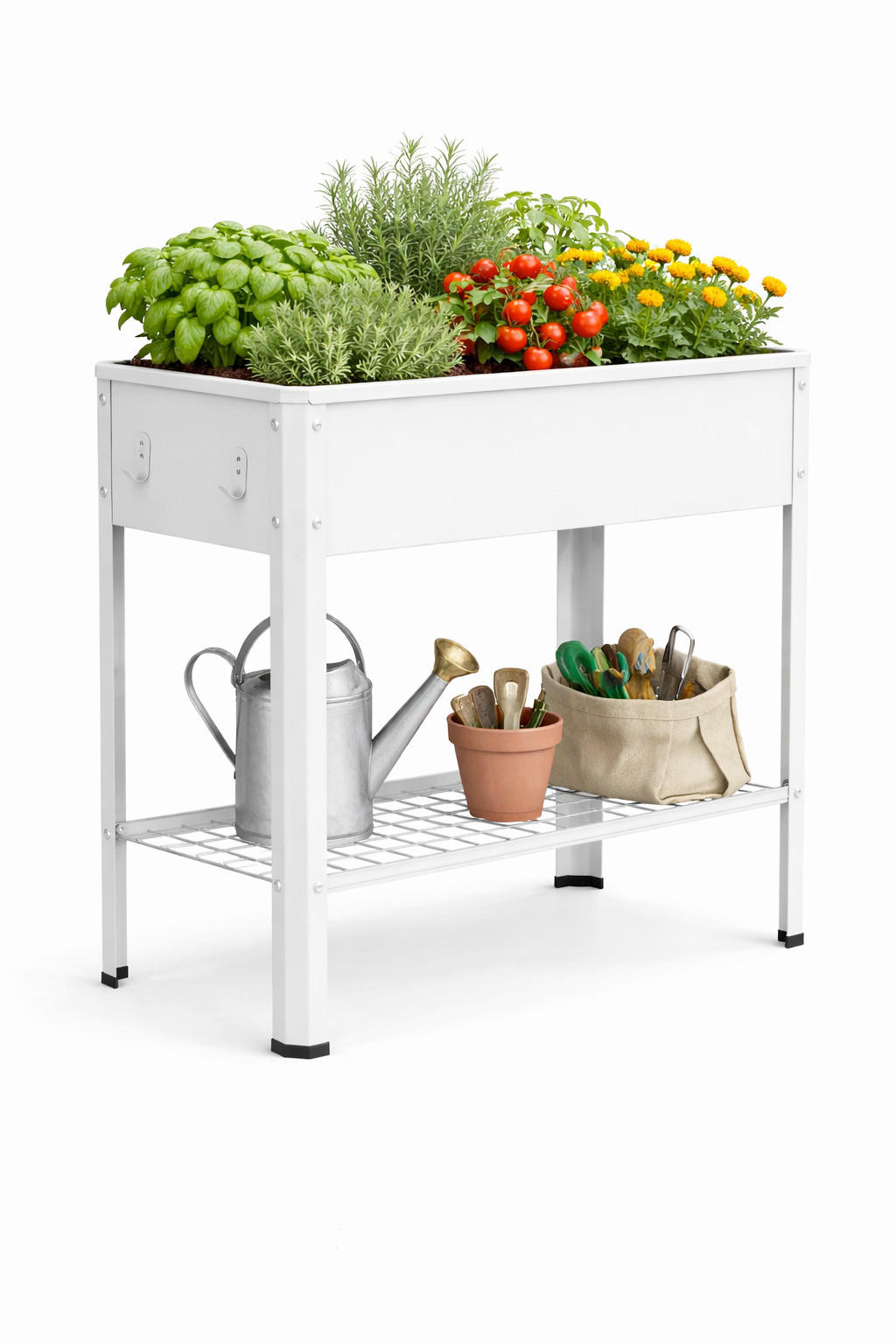 HOCHBEET - Weiss, Modern, Metall (80/80/35cm)